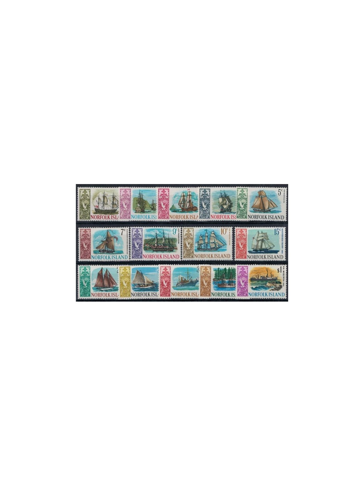 NORFOLK 1967-68 Ordinary series, ships 14v MNH**