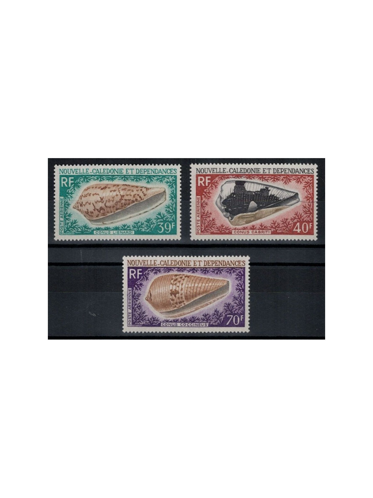 NUOVA CALEDONIA 1968 Conchiglie 3v MNH**