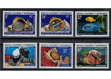 NEW CALEDONIA 1974 Noumea Aquarium 6v MNH**