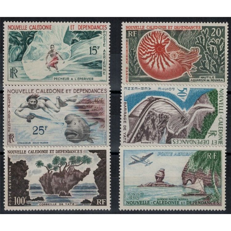 NEW CALEDONIA 1955-62 Ordinary series, airmail 6v MNH**