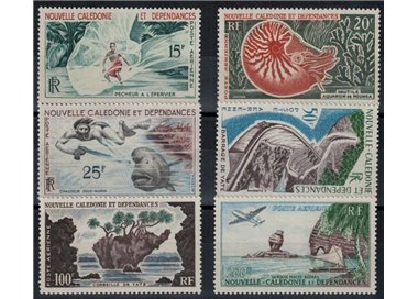 NEW CALEDONIA 1955-62 Ordinary series, airmail 6v MNH**