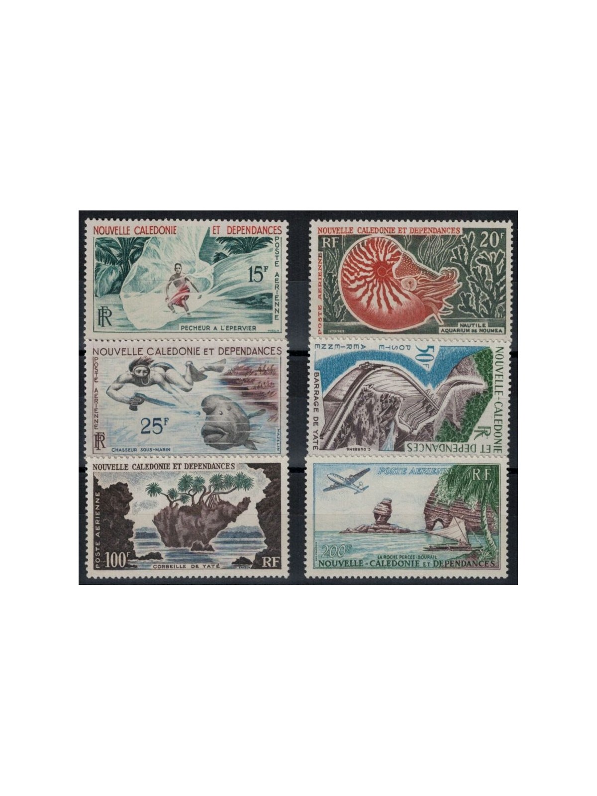 NEW CALEDONIA 1955-62 Ordinary series, airmail 6v MNH**
