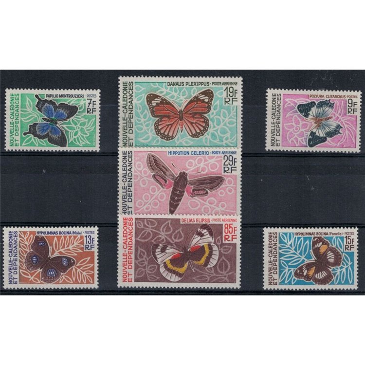 NEW CALEDONIA 1967-68 Butterflies 7v MNH**