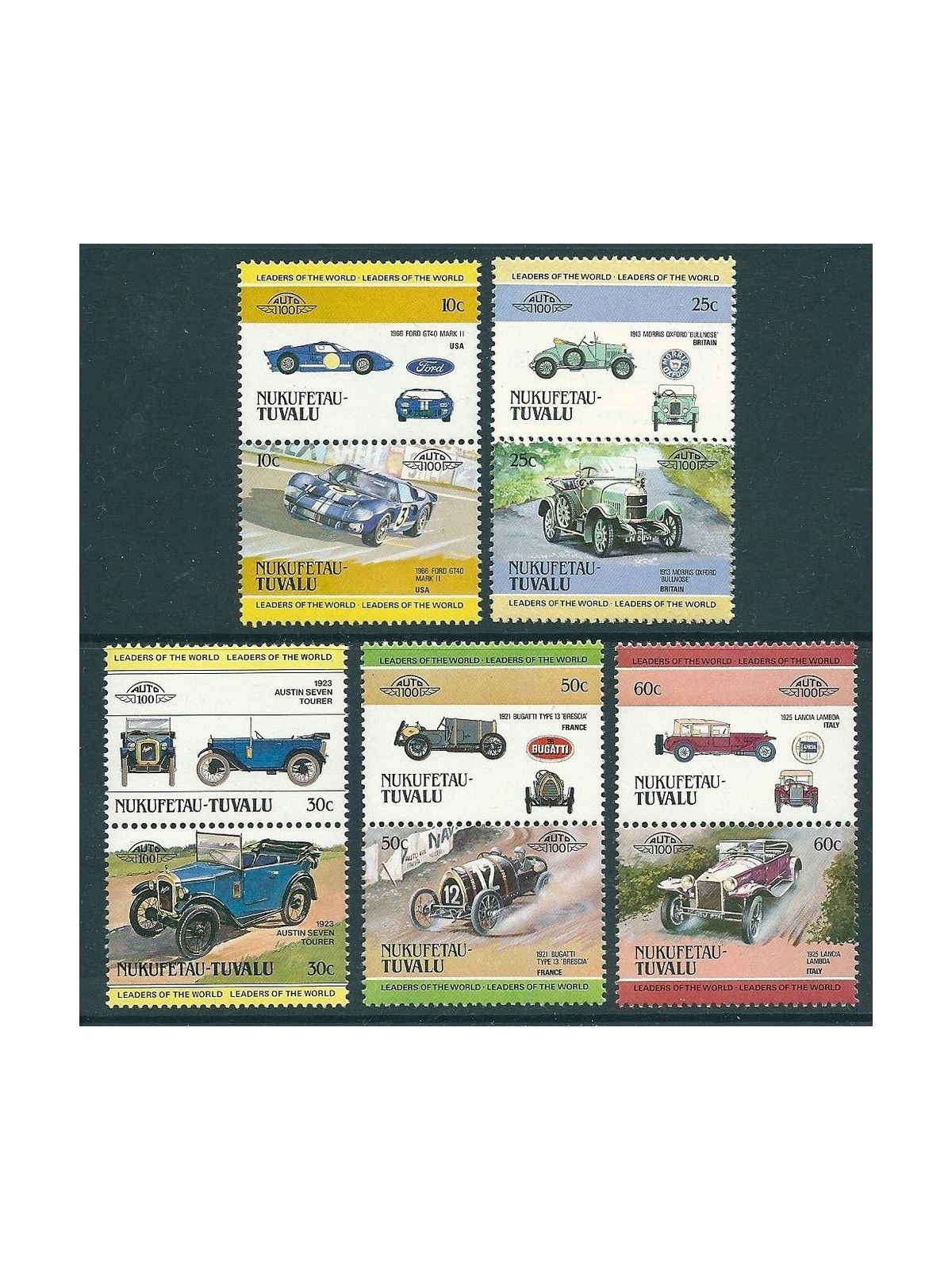 NUKUFETAU 1984 Automobili 10v MNH**
