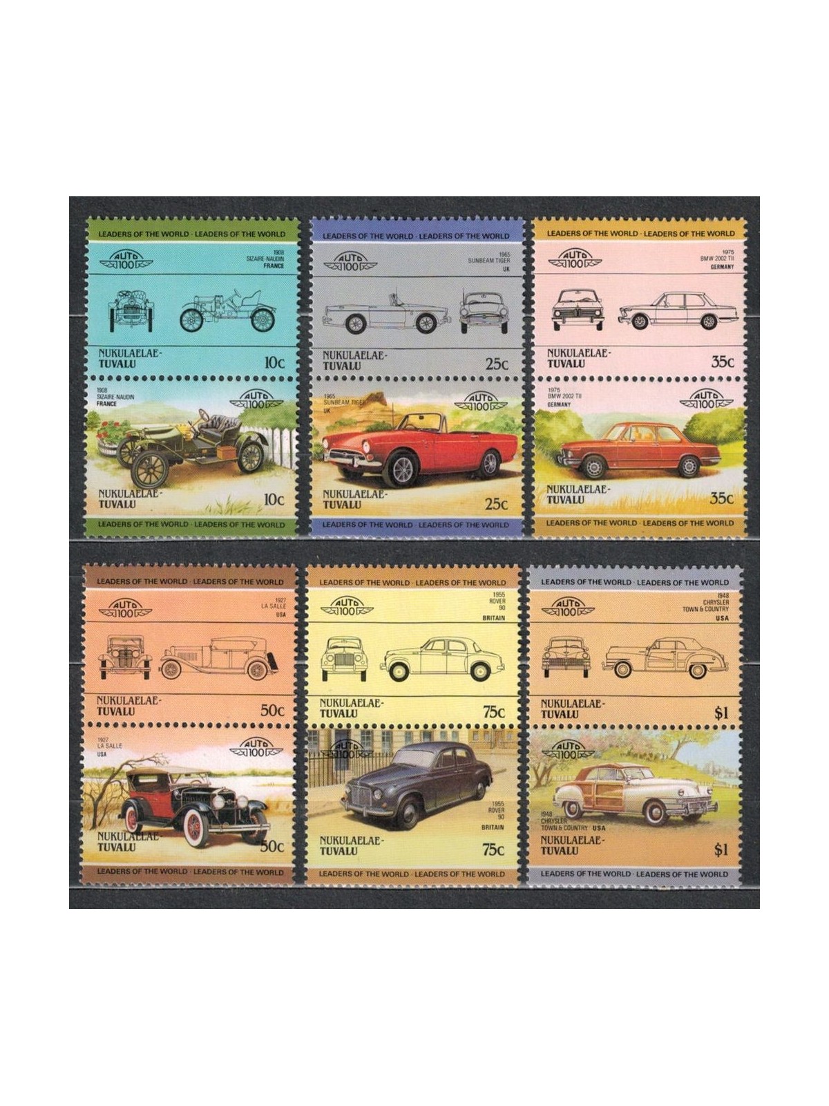 NUKULAELAE 1985 Cars 12v MNH**