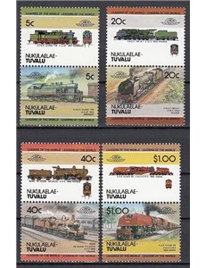 NUKULAELAE 1984 Treni, locomotive 8v MNH**