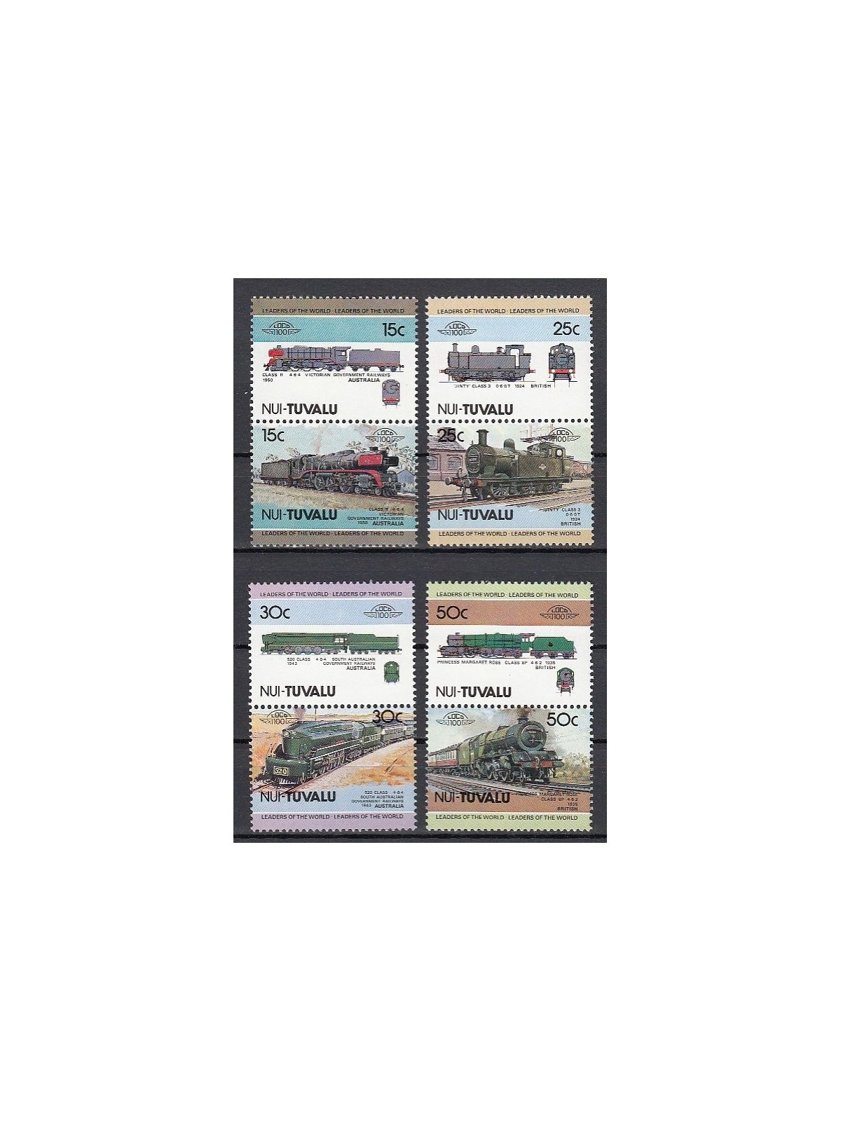 NUI 1984 Trains, locomotives 8v MNH**