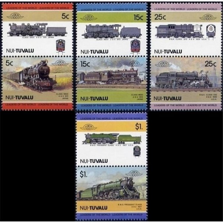 NUI 1985 Treni, locomotive 8v MNH**