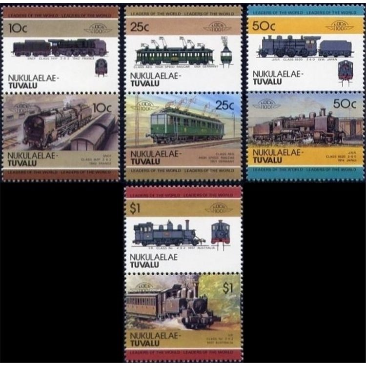 NUKULAELAE 1985 Treni, locomotive 8v MNH**