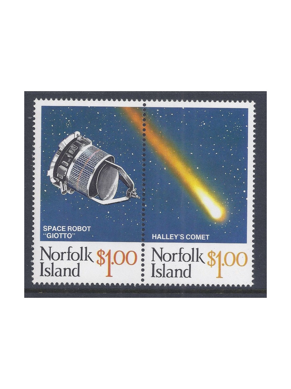 NORFOLK 1986 Halley's Comet 2v MNH**
