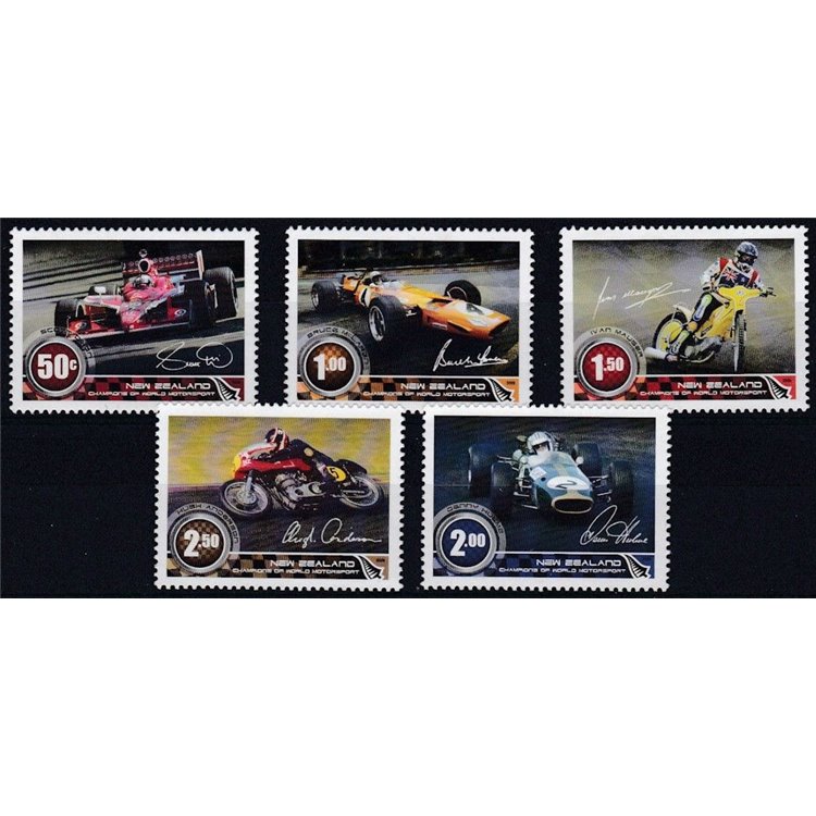 NEW ZEALAND 2009 Motor Racing and Motorcycling Champions 5v MNH**