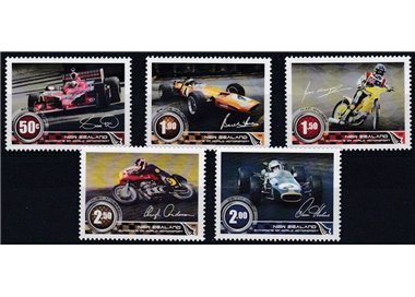 NUOVA ZELANDA 2009 Campioni di automobilismo e motociclismo 5v MNH**