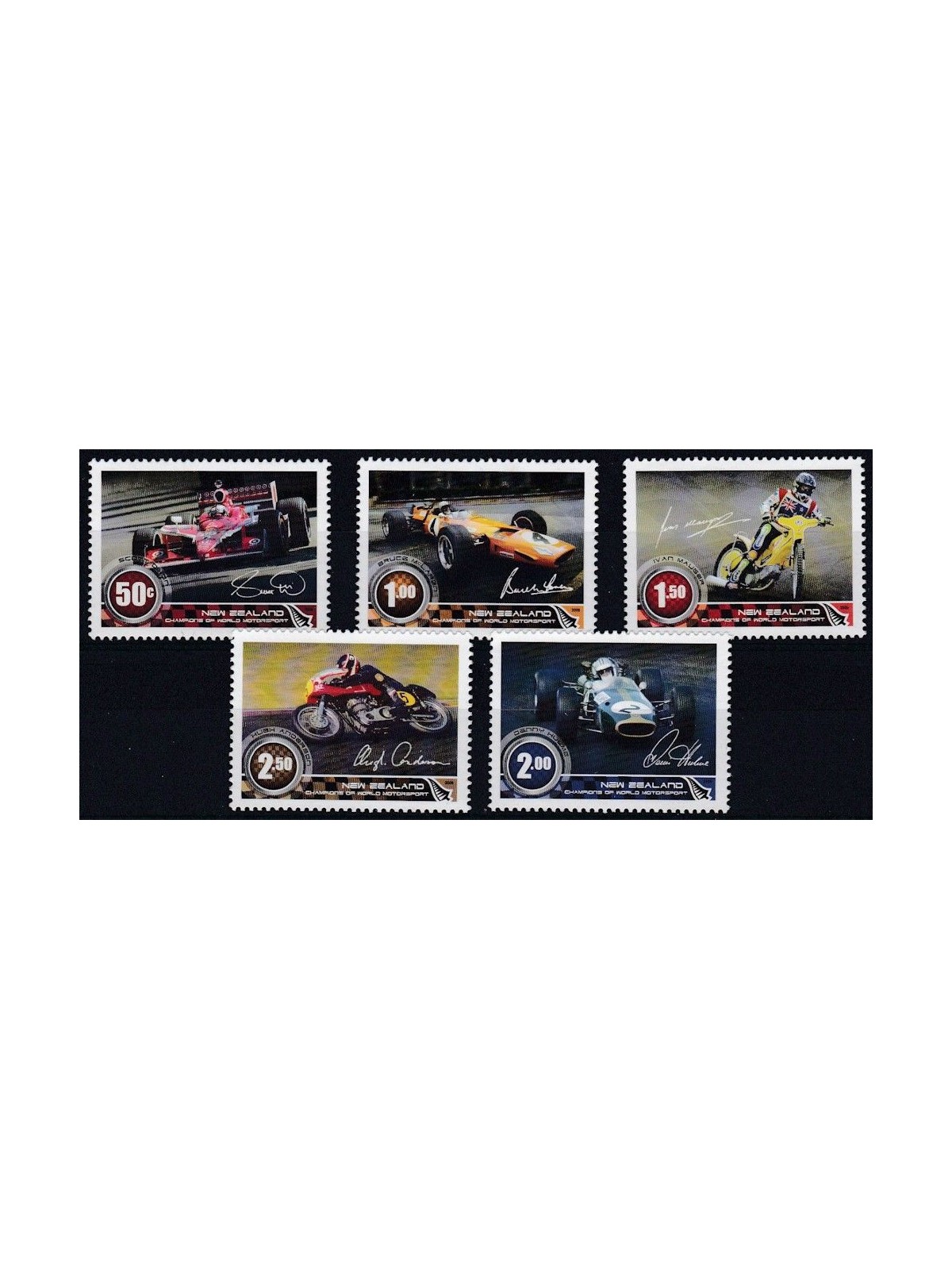 NEW ZEALAND 2009 Motor Racing and Motorcycling Champions 5v MNH**