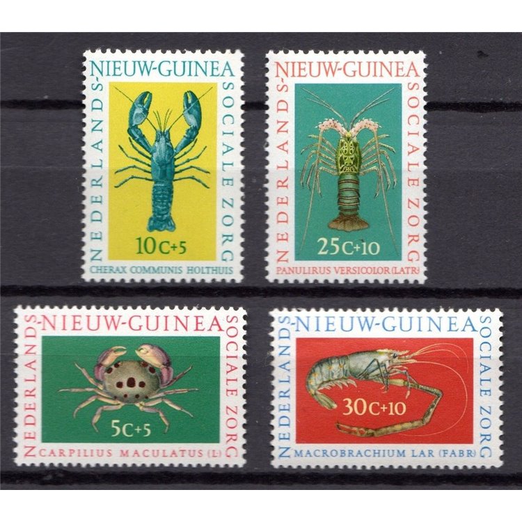 NUOVA GUINEA OLANDESE 1962 Pro opere di beneficenza, crostacei 4v MNH**