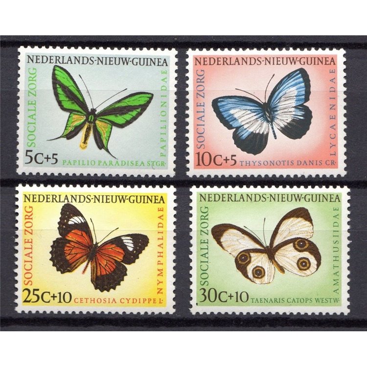 NUOVA GUINEA OLANDESE 1960 Pro Aide, farfalle 4v MNH**