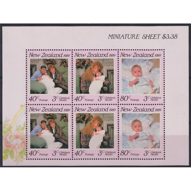 NUOVA ZELANDA 1989 Salute infantile 1 BF MNH**