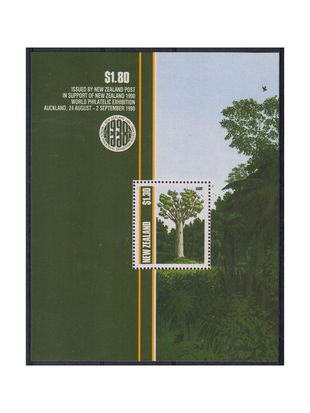 NUOVA ZELANDA 1990 Esposizione filatelica Auckland 1 BF MNH**