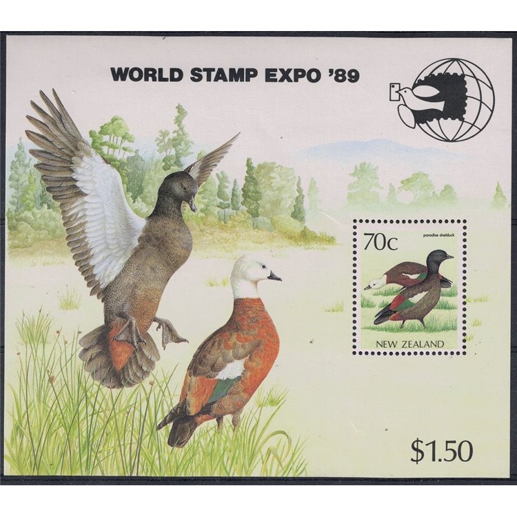 NUOVA ZELANDA 1989 Esposizione filatelica a Washington 1 BF MNH**