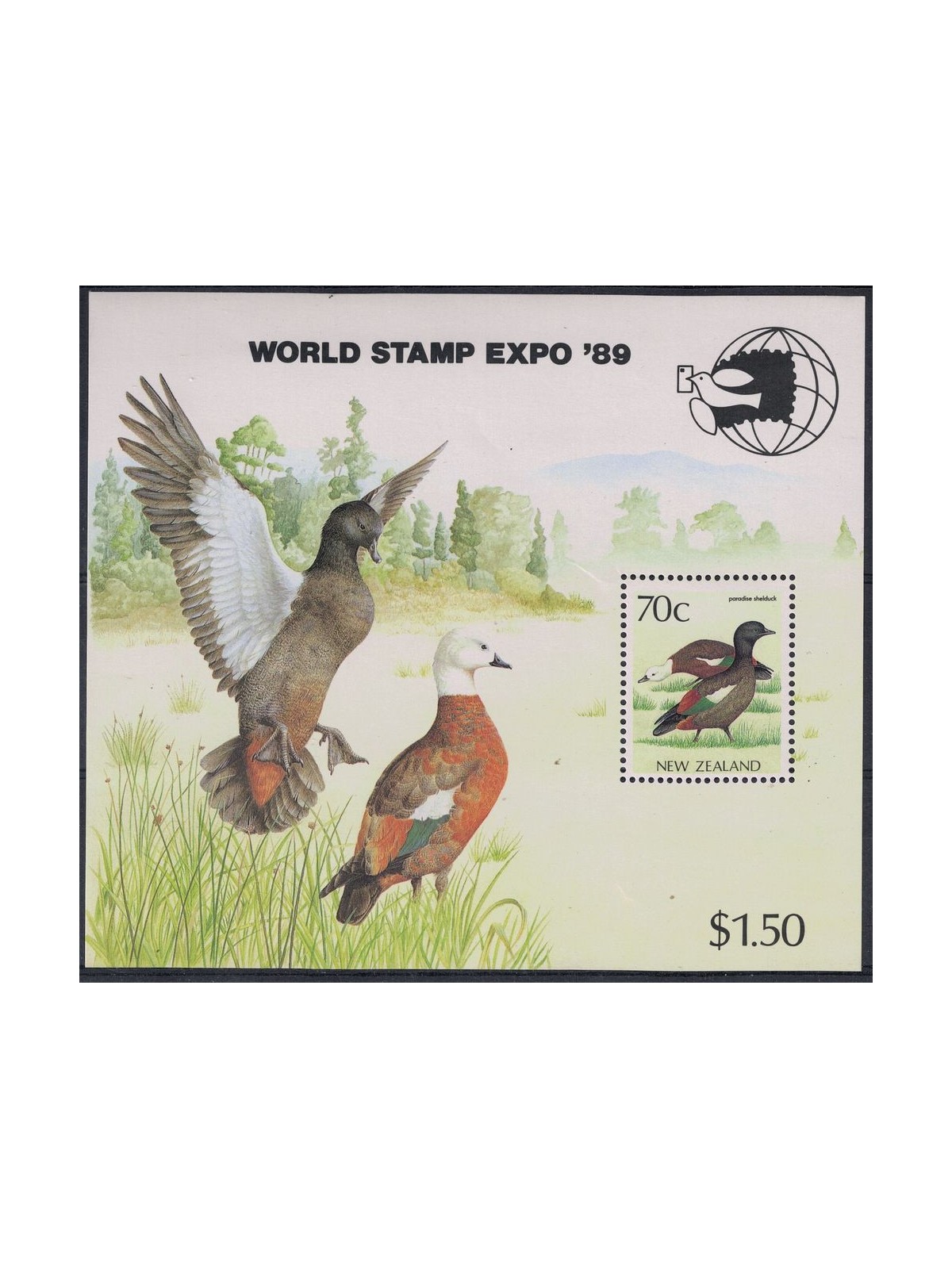 NUOVA ZELANDA 1989 Esposizione filatelica a Washington 1 BF MNH**