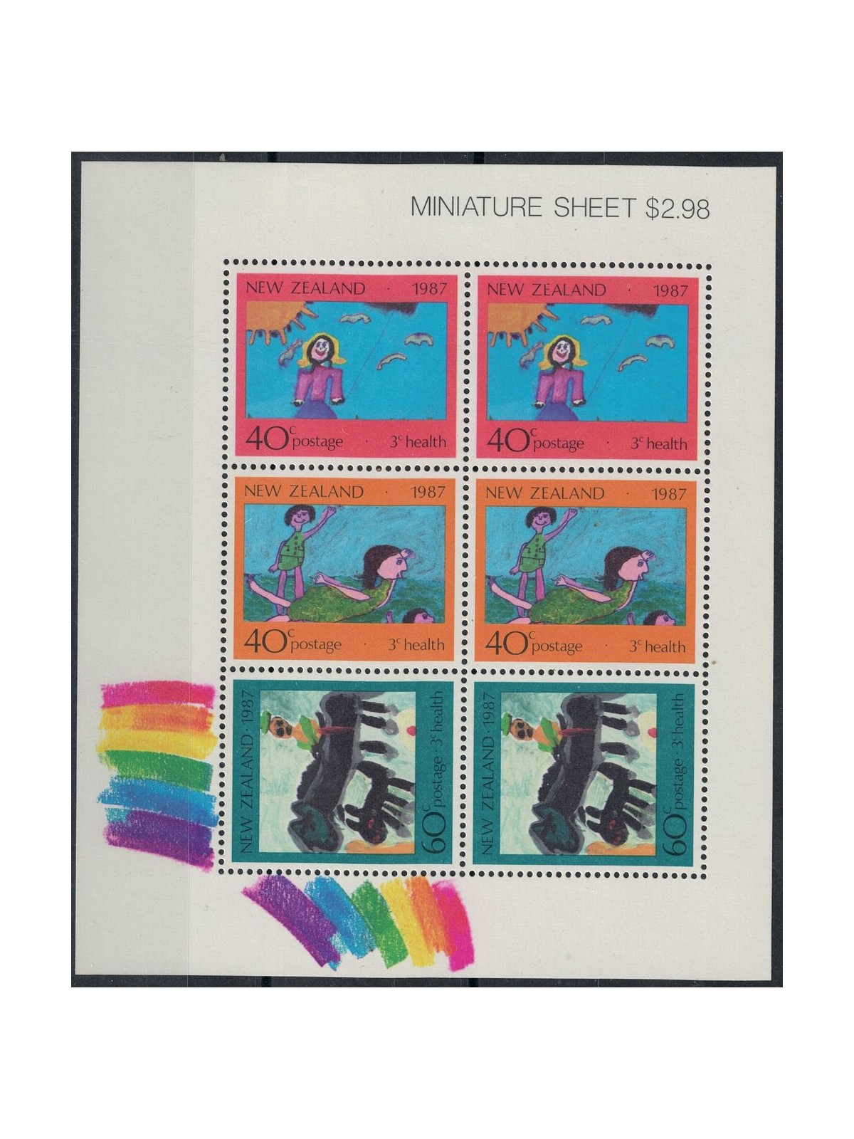 NUOVA ZELANDA 1987 Salute infantile 1 BF MNH**