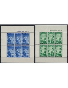 NUOVA ZELANDA 1957 Salute infantile 2 BF MNH**