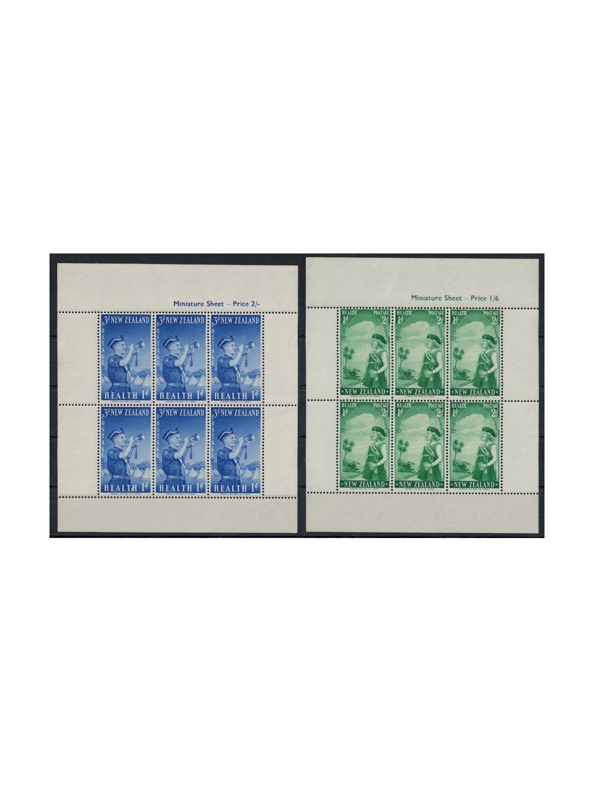 NUOVA ZELANDA 1957 Salute infantile 2 BF MNH**