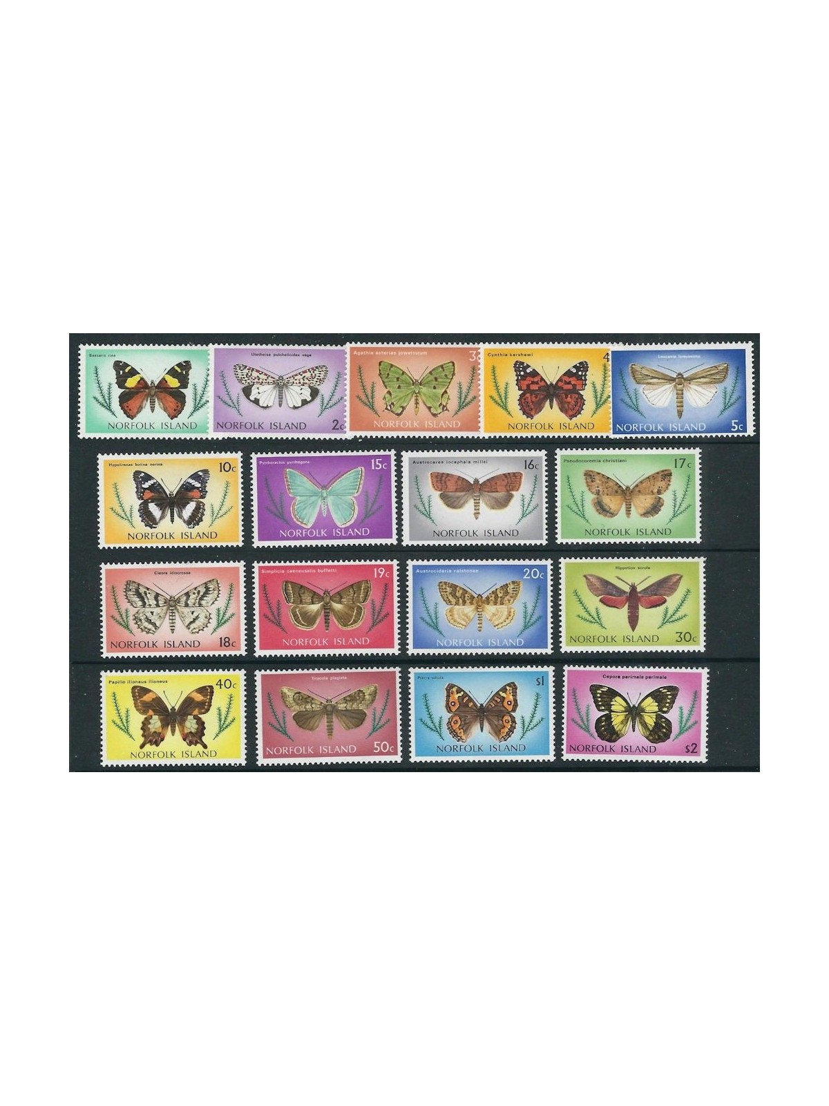 NORFOLK 1976 Ordinary set, butterflies 17v MNH**