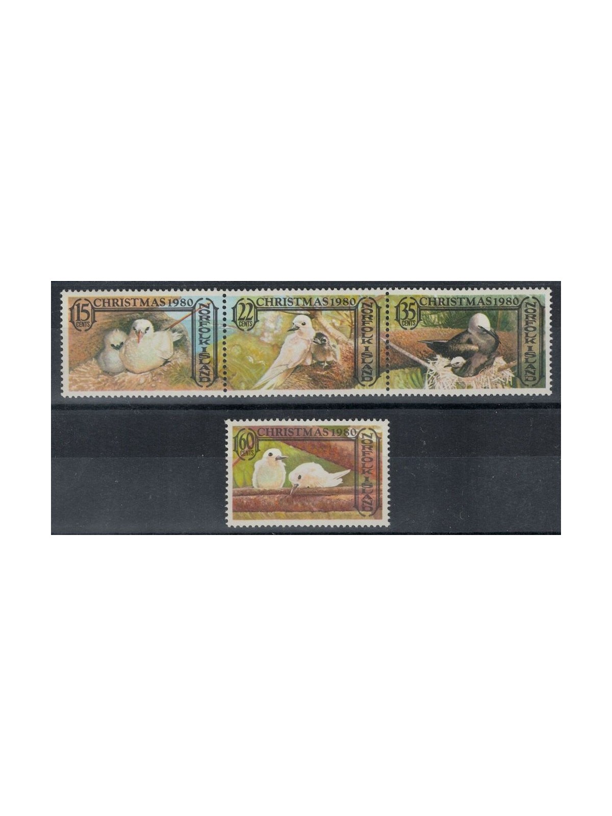 NORFOLK 1980 Natale, uccelli 4v MNH**