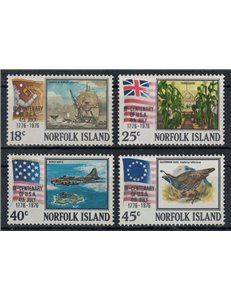 NORFOLK 1976 Indipendenza Stati Uniti 4v MNH**
