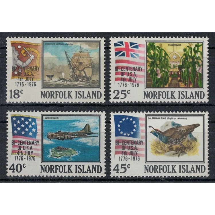 NORFOLK 1976 Indipendenza Stati Uniti 4v MNH**