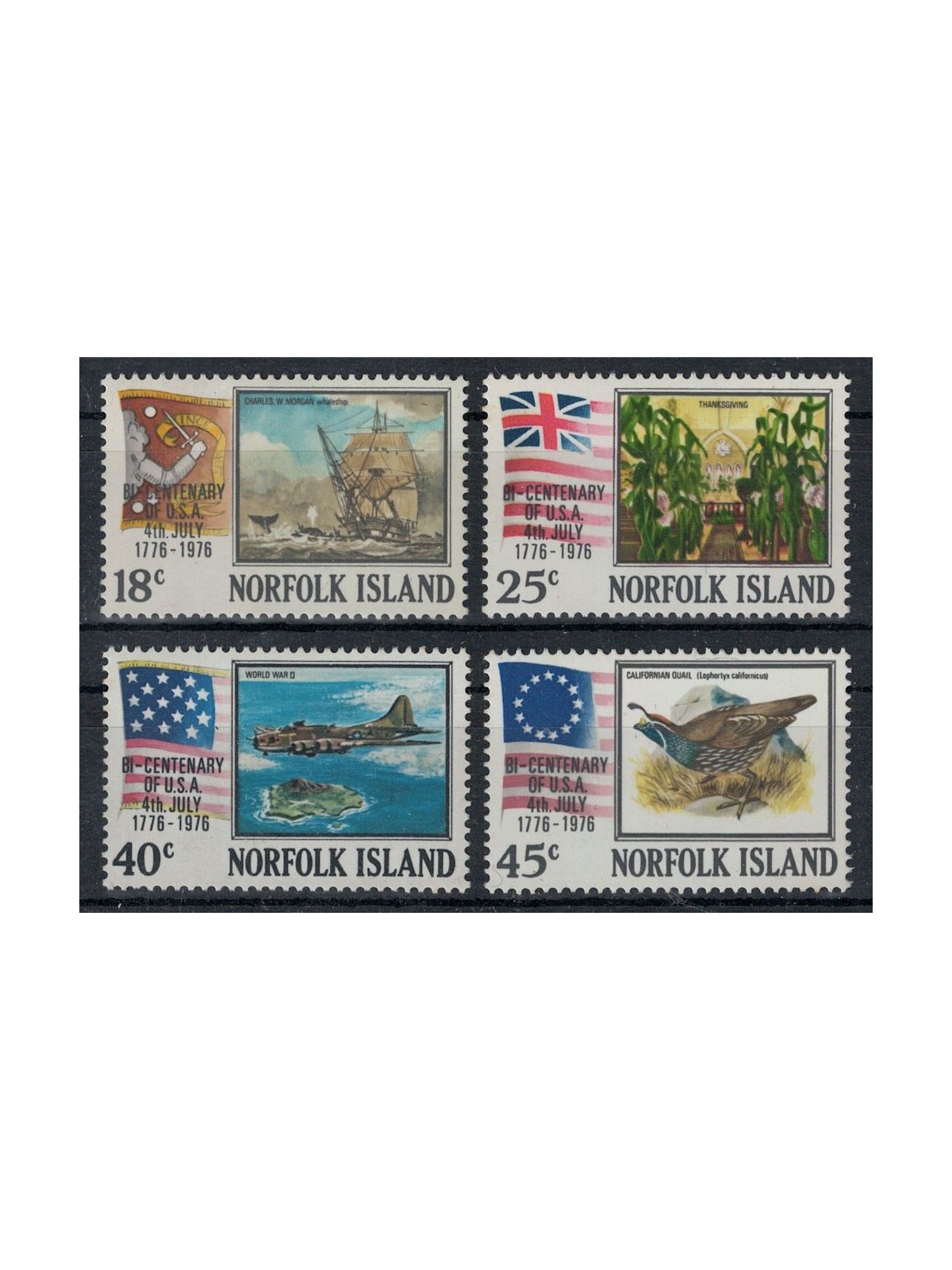 NORFOLK 1976 Independence United States 4v MNH**