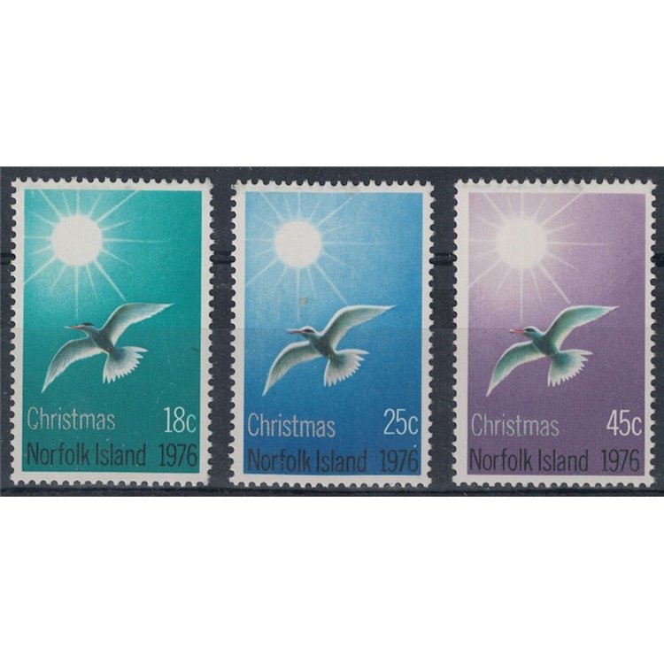NORFOLK 1976 Christmas, birds 3v MNH**