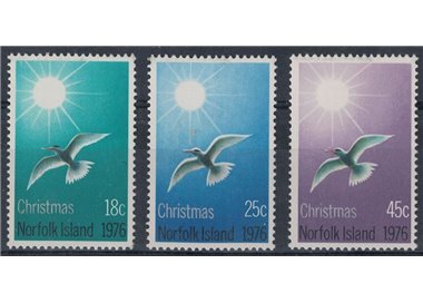 NORFOLK 1976 Natale, uccelli 3v MNH**