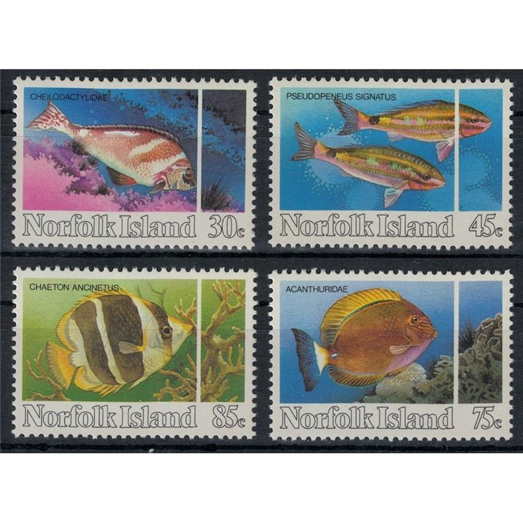 NORFOLK 1984 Marine fauna, fish 4v MNH**