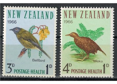 NUOVA ZELANDA 1966 Salute infantile, uccelli 2v MNH**