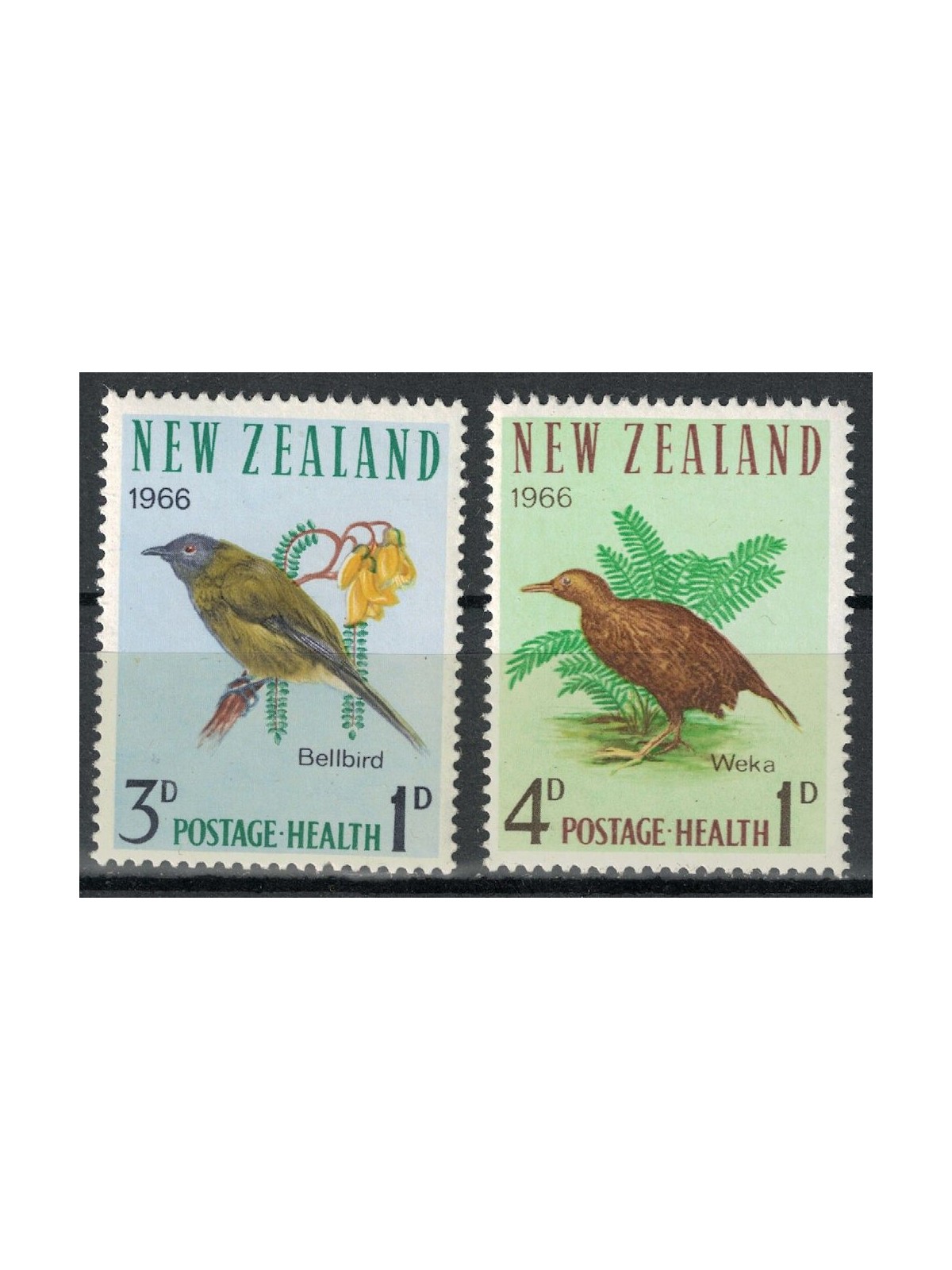 NUOVA ZELANDA 1966 Salute infantile, uccelli 2v MNH**