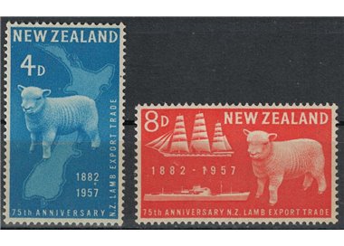 NUOVA ZELANDA 1957 Esportazione della carne 2v MNH**