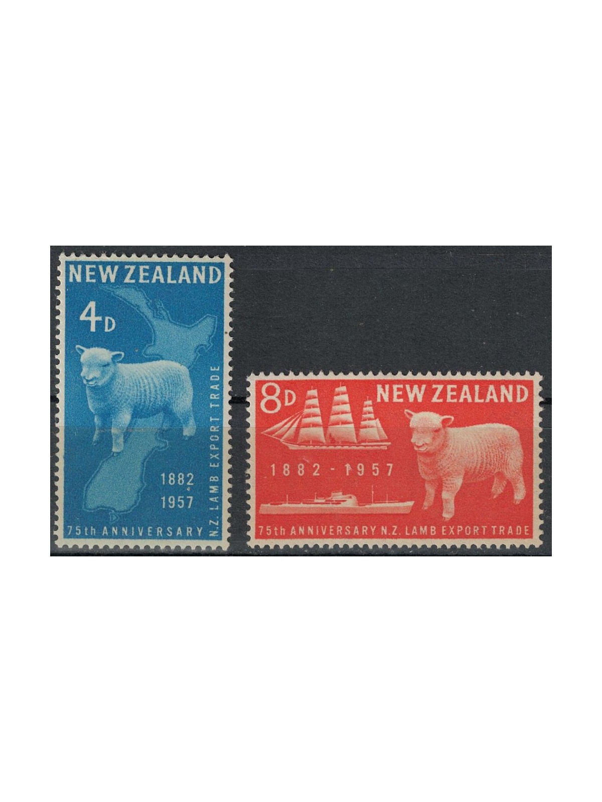NUOVA ZELANDA 1957 Esportazione della carne 2v MNH**