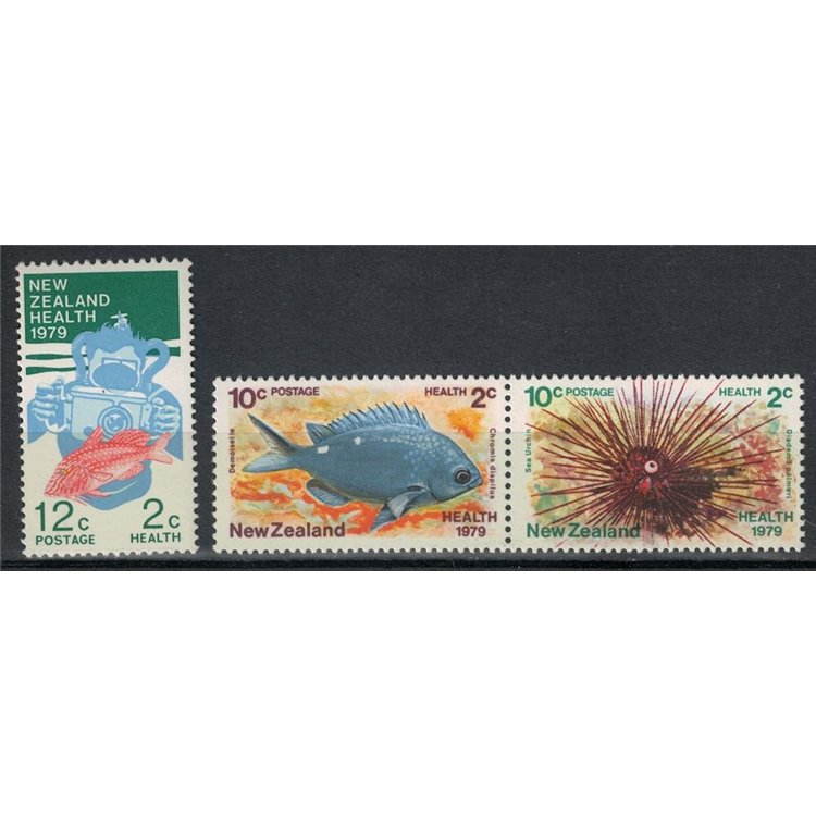 NUOVA ZELANDA 1979 Salute infantile, pesci 3v MNH**