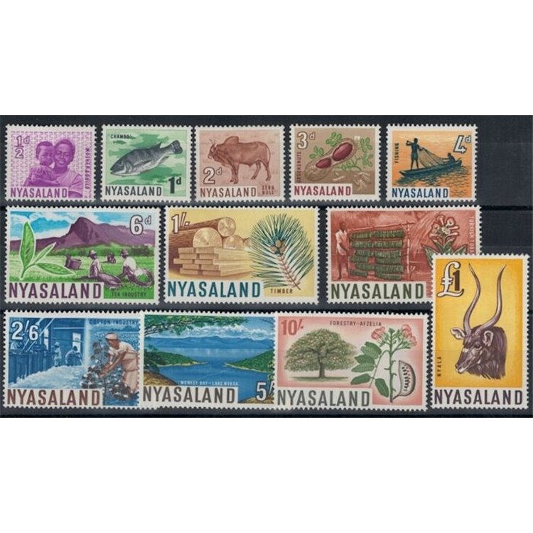 NYASALAND 1964 Serie ordinaria 12v MNH**
