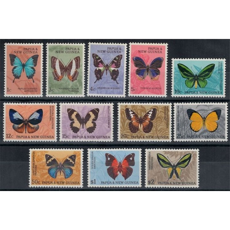 PAPUA NEW GUINEA 1966 Butterflies 12v MNH**