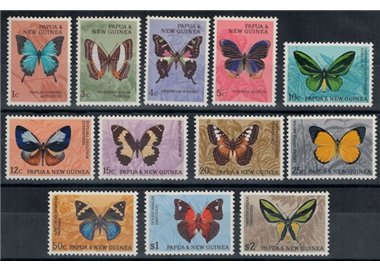 PAPUA NEW GUINEA 1966 Butterflies 12v MNH**