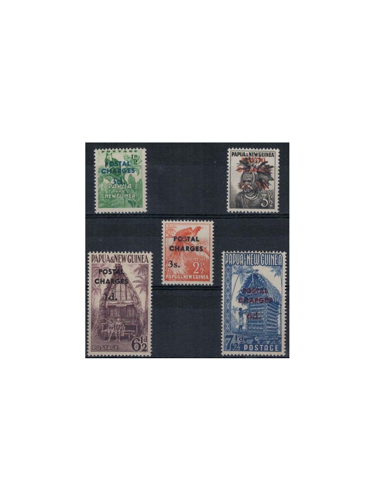 PAPUA NEW GUINEA 1960 Tax stamp 5v MNH**