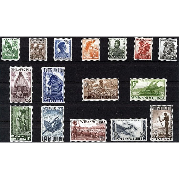 PAPUA NEW GUINEA 1952 Ordinary Set 15v MNH**