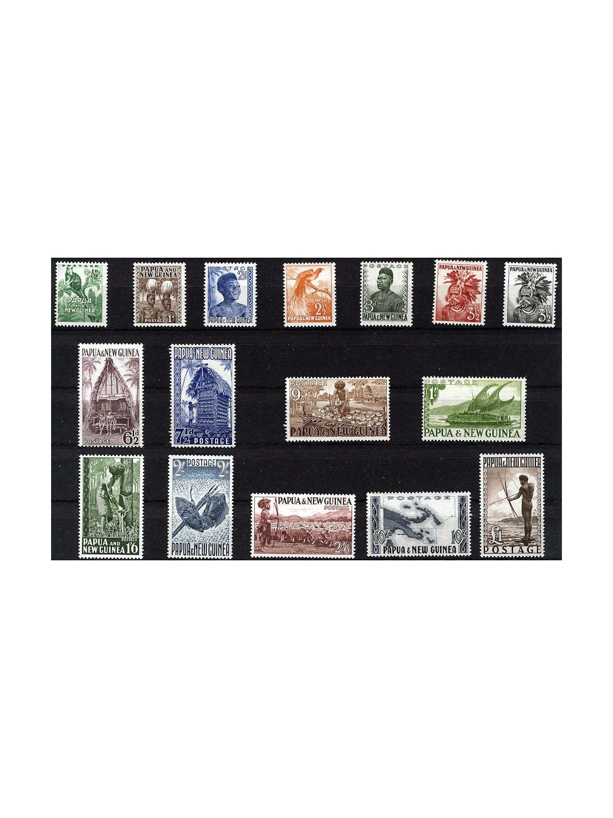 PAPUA NEW GUINEA 1952 Ordinary Set 15v MNH**