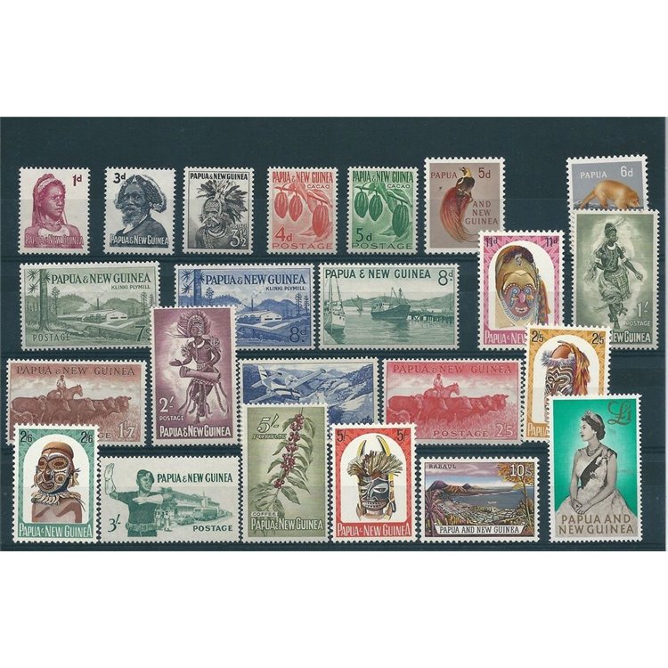 PAPUA NUOVA GUINEA 1958-64 Serie Ordinaria - Definitives 23v MNH**