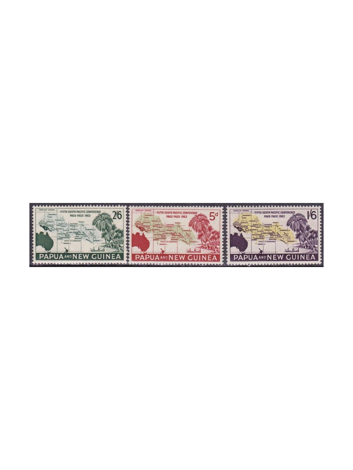 PAPUA NUOVA GUINEA 1962 South Pacific conference 3v MNH**