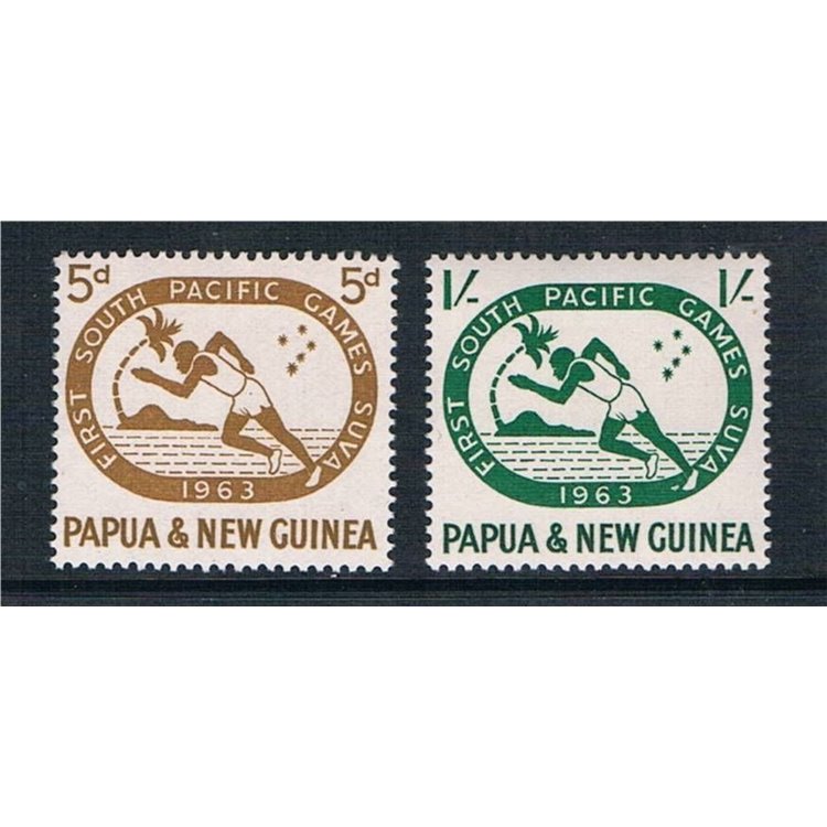 PAPUA NUOVA GUINEA 1963 Giochi sportivi - South pacific games 2v MNH**