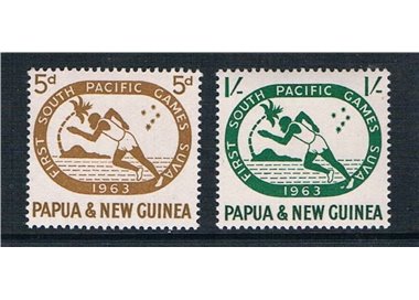 PAPUA NUOVA GUINEA 1963 Giochi sportivi - South pacific games 2v MNH**