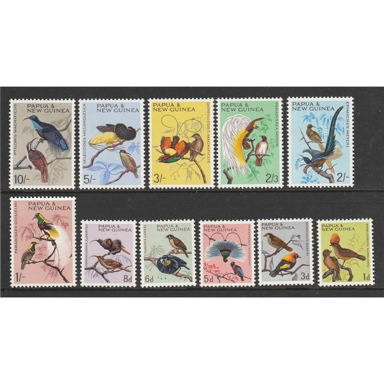 PAPUA NEW GUINEA 1964 Ordinary set, birds - Birds 11v MNH**
